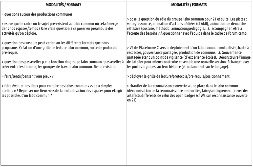 tableau de recherche