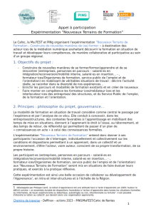 Capture d'écran de l'appel à participatoin