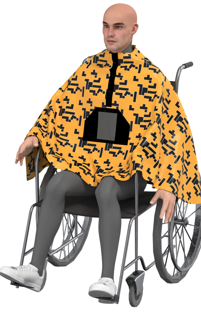 a78dda7b-ba97-46eb-9dfe-1cc9baf0fd89 Modélisation 3D d'une cape de pluie pour fauteuil